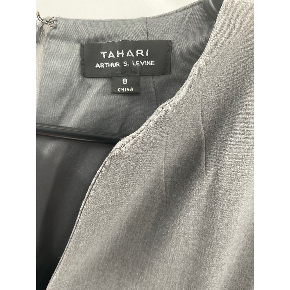 Tahari Arthur Lavigne Grey Dress with Pockets Size 8 - Picture 3 of 4